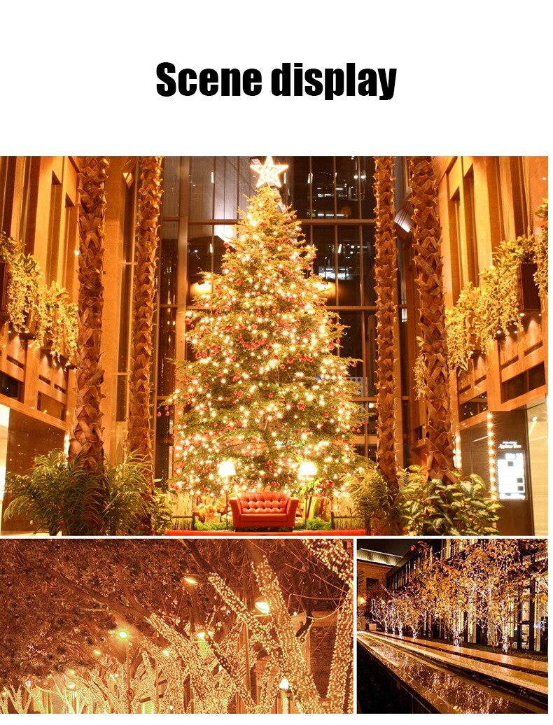 Qfdian Party decoration Party gifts hot sale new 288LED Stars Christmas Fairy Lights String Curtain Lights Outdoor For Garden New Year Party Decoration Lawn Lamp US Plug/EU Plug