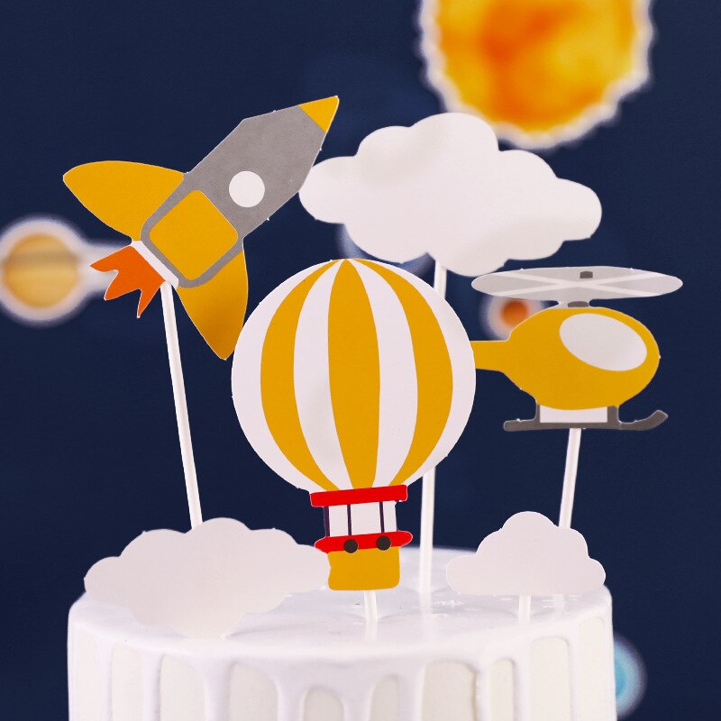 Qfdian wedding decorations for reception 3/9 pcs/set  Cupcake Toppers Outer Space Astronaut Solar System Cake Insert Homemade Planet Birthday Cupcake Decorations