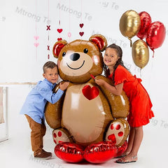 Qfdian Party decoration 91*65cm Love Bear Aluminum Foil Balloon Kids Birthday Party Wedding Decoration Baby Shower Helium Balloon Air Globos Supplies