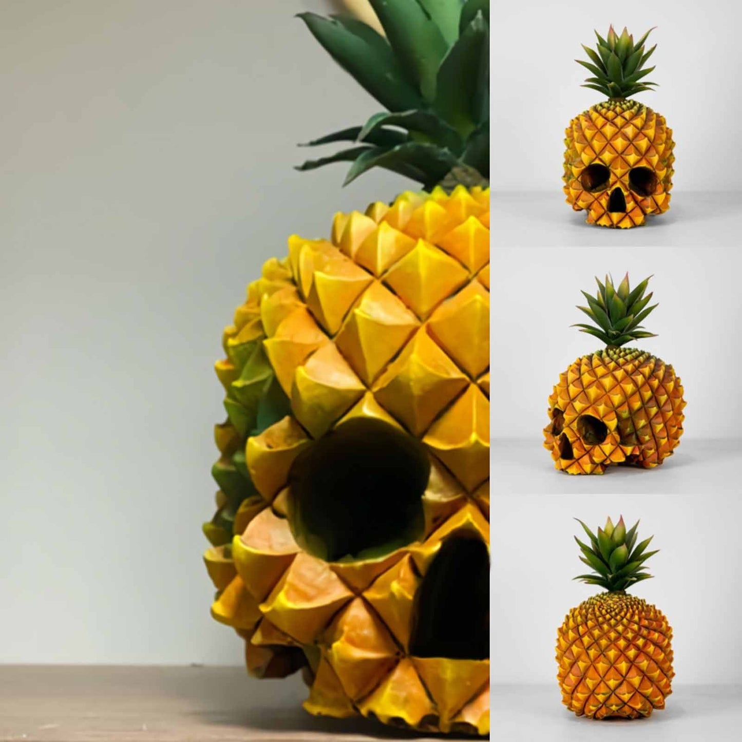 Qfdian Resin Skull Pineapple Storage Figurines Modern Fruit Box Halloween Decoration Interior Home Decor Desk Or Home Table Decoration