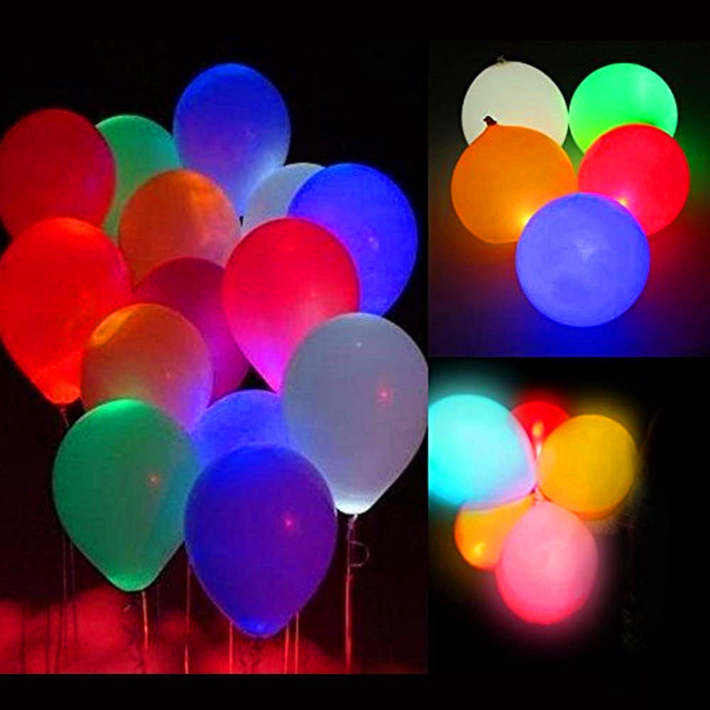 qfdian 20pcs LED Balloon Luminous Light ball 12 Inches White Latex Balloon glow Balloon birthday party Holiday Wedding Decor Supplies @