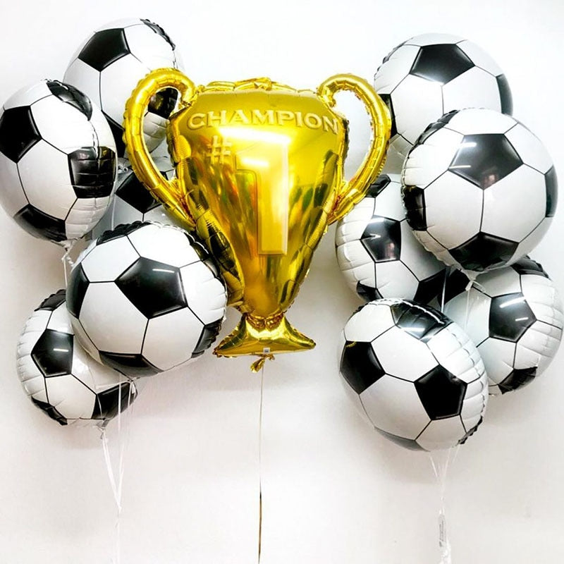 Qfdian Party decoration hot sale new Golden Trophy 18inch Football Star Foil Balloons Boy Man Birthday Party Decor Sports Games Air Balls Globos Baby Shower Supplies