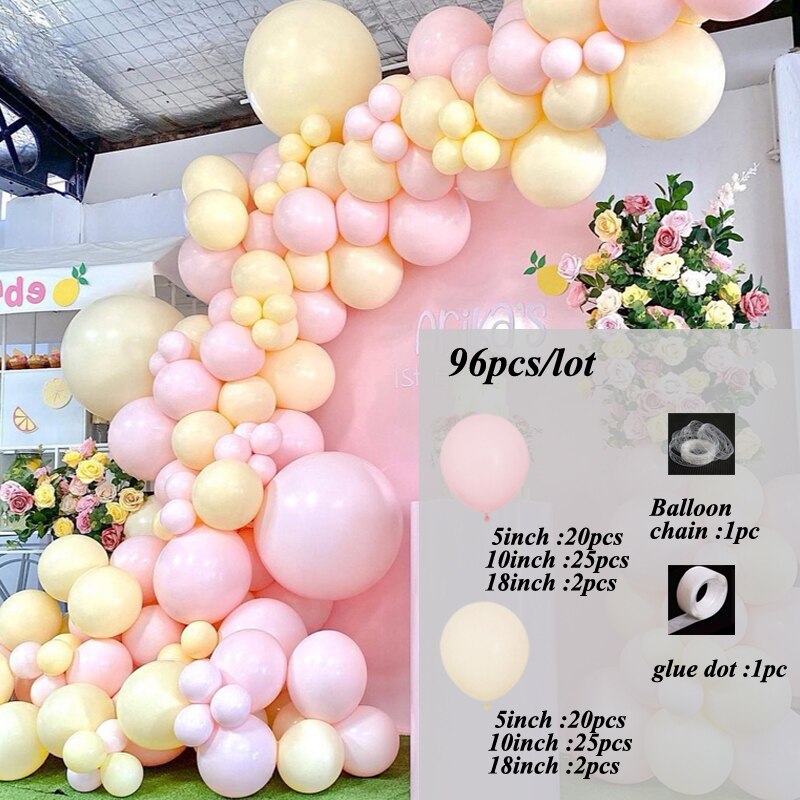 115pcs Balloon Arch Garland Rose Gold Chorme Metallic Balloons Pink Globos Happy Birthday Party Decorations Wedding Baby shower