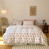 100% Natural Cotton Vintage Pastoral Flowers Girl Bedding Set Single Double Queen King Quilt/Duvet Cover Bed Linen Pillowcases