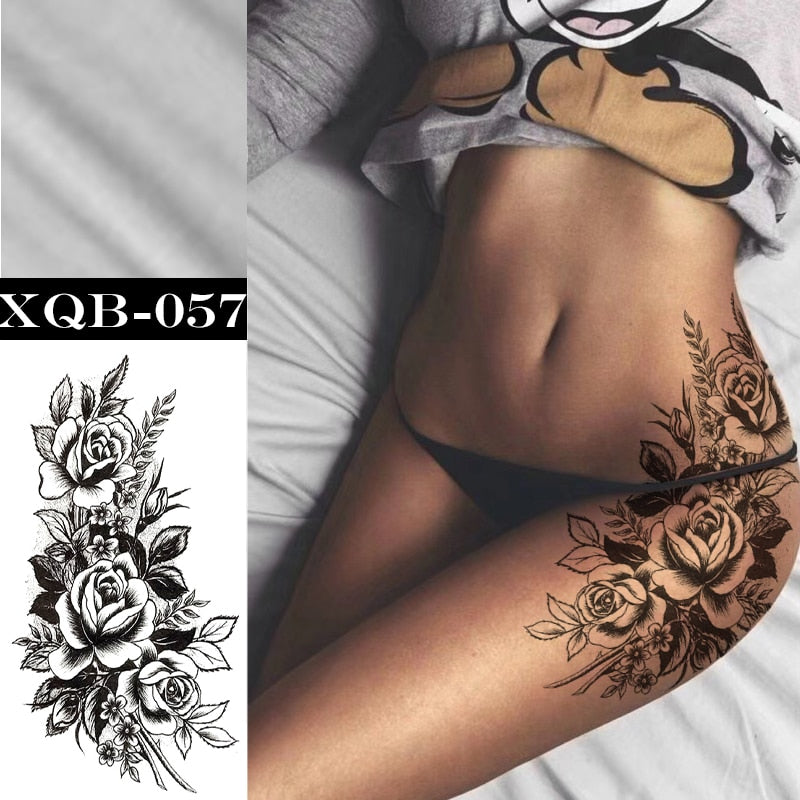 Qfdian gifts for women hot sale new Waterproof Temporary Tattoos Stickers Flowers Butterfly Tatto Flash Sexy Fake Tattoo Arm Body Chest Tatto Art for Women and Girl