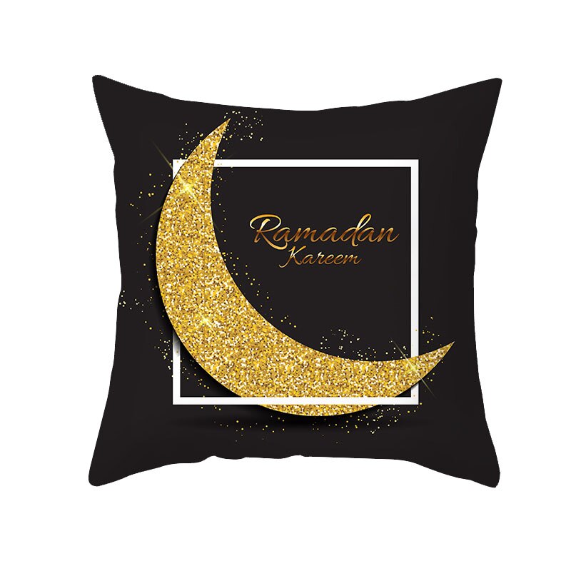 Qfdian Party decoration Islamic Eid Mubarak Pillowcase Ramadan Kareem Home Car Bedroom Sofa Decootative Pillow Cushion Covers Mosque Muslim Decor 45cm