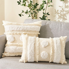 Qfdian Cozy apartment aesthetic valentines day decoration Boho Cushion Covers with Tassels Elegant Pillow Cases Throw Pillow Covers for Sofa Bed Home Morocco Tufted Tassel Luxury Nordic