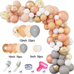 Qfdian Party decoration 125pcs Orange White Balloon Garland Arch Kit Chrome Rose Gold 4D Ballon for Baby Shower Wedding Birthday Party Decor Globos