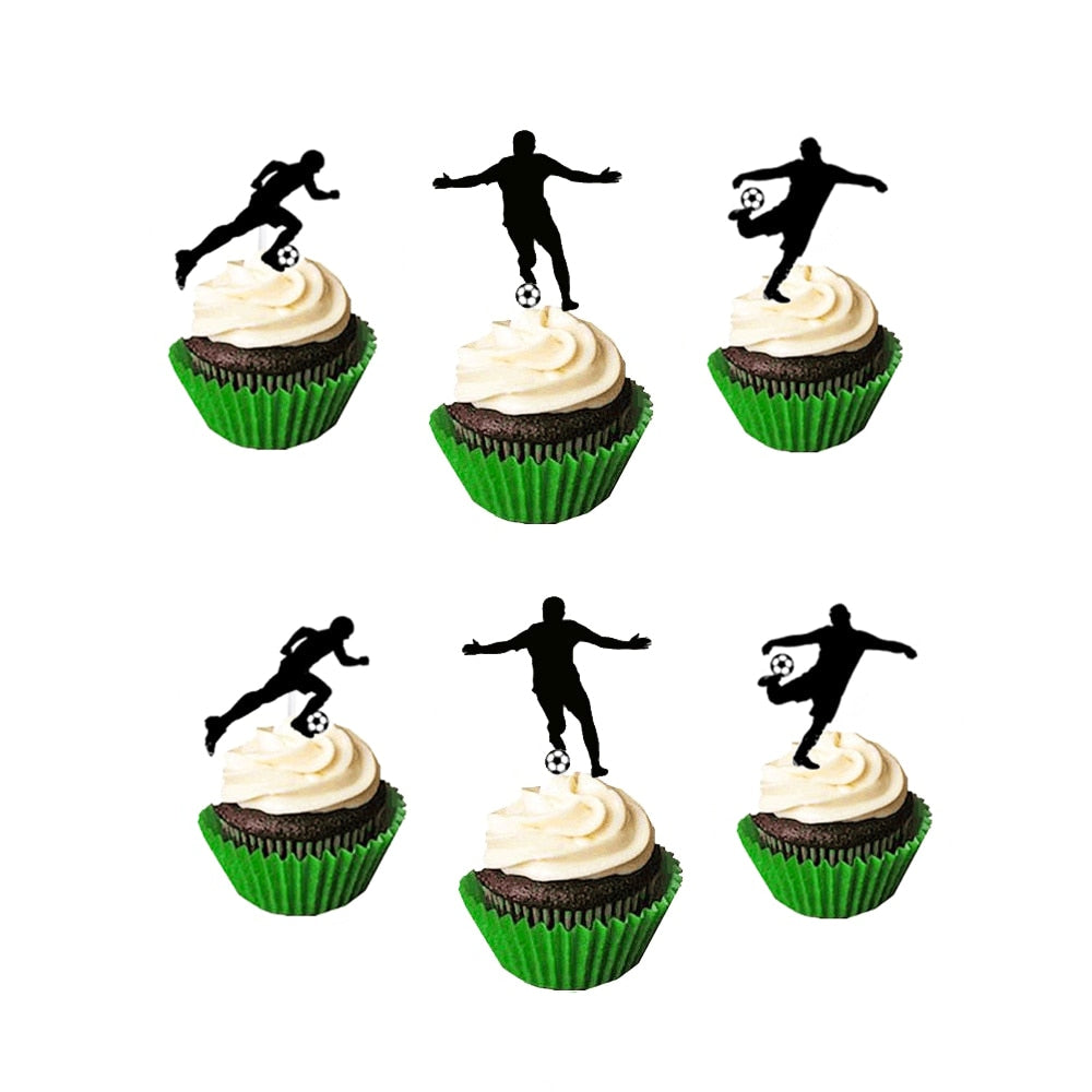 Qfdian halloween decorations christmas decorations Basketball Football Theme Party Cupcake Topper Happy Birthday Cake Topper Flage For Kids Boy Birthday Party Cake Decors Supplies