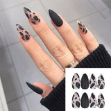 Qfdian gifts for women hot sale new 24PCS Fake Nails With Glue Rhinestones Long Coffin Flame Press on Nails Detachable French Stick on Nails Art DIY faux ongles