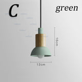 Qfdian home decor hot sale new Iron Wood Macaron Pendant Lamp Pink Green Yellow Hotel Restaurant Sitting Dining Room Bedroom Nordic Hanging Suspension Lighting