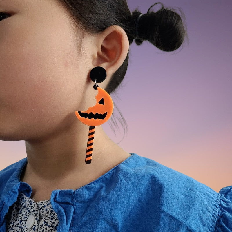 Qfdian halloween decorations halloween costumes halloween gift PF1271 Halloween Horror figure Unusual Earrings Trend Japanese Acrylic Earrings for Women Women's Jewelry Accessories Gifts