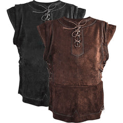 Qfdian halloween decorations halloween costumes halloween gift Medieval Vest Vikings Archer Costume Adult Chest Body Armor Suede Outfit Jerkin Coat Halloween For Men