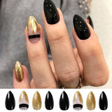 Qfdian gifts for women hot sale new 24PCS Fake Nails With Glue Rhinestones Long Coffin Flame Press on Nails Detachable French Stick on Nails Art DIY faux ongles