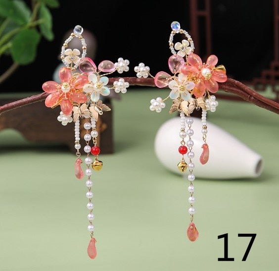 Qfdian gifts for women hot sale new HANFU 1set Vintage Chinese Traditional hanfu Butterfly Hairpin Classic Retro Hair Stick Fashion Women Elegant Hair Pin Accessories