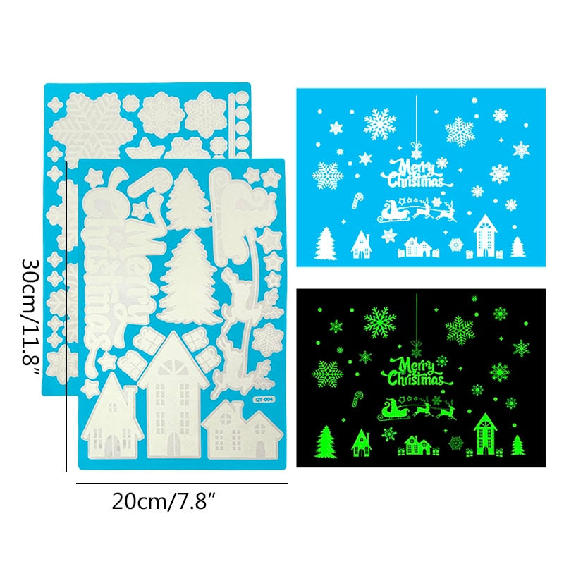 Qfdian CHRISTMAS decorations 1 Sheet Merry Christmas Snowflake Snowman Window Sticker Christmas Wall Stickers Kids Room Wall Decals