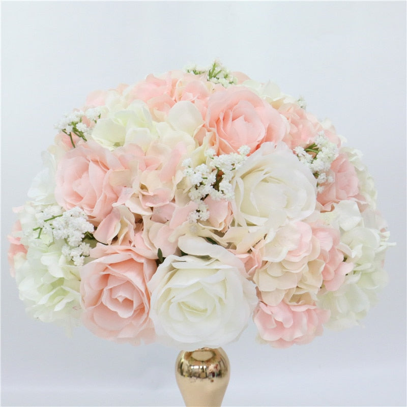 Qfdian Rose Artificial Flower Arrangement Table Centerpieces Flower Ball Wedding Arch Backdrop Decor Flower Row Party Layout