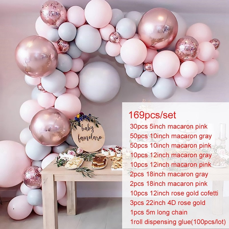 Qfdian Party decoration hot sale new Rose Apricot Balloon Garland Arch Kit Wedding birthday party decoration kids Confetti Latex Balloons Baby Shower Decor