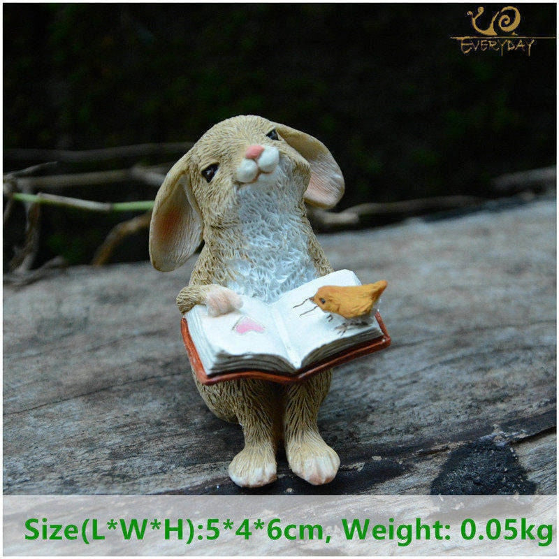 Qfdian decorations clearance Everyday Collection Easter Decorations for Home Cute Rabbit Figurines Miniature Tabletop Ornaments Fairy Garden Thanksgiving