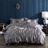 Qfdian Luxury Soft Bedding Set Home Textile Solid Color Bedroom Decor Duvet Cover Bed Sheet Bedding Covers Set Full King Size 4pcs