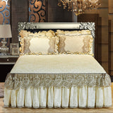 Qfdian Cozy apartment aesthetic hot sale new High-grade Bedding Bed Skirts Pillowcases Purple Velvet Thick Warm Lace Princess Bedspread Bed Sheets Mattress Cover King Queen