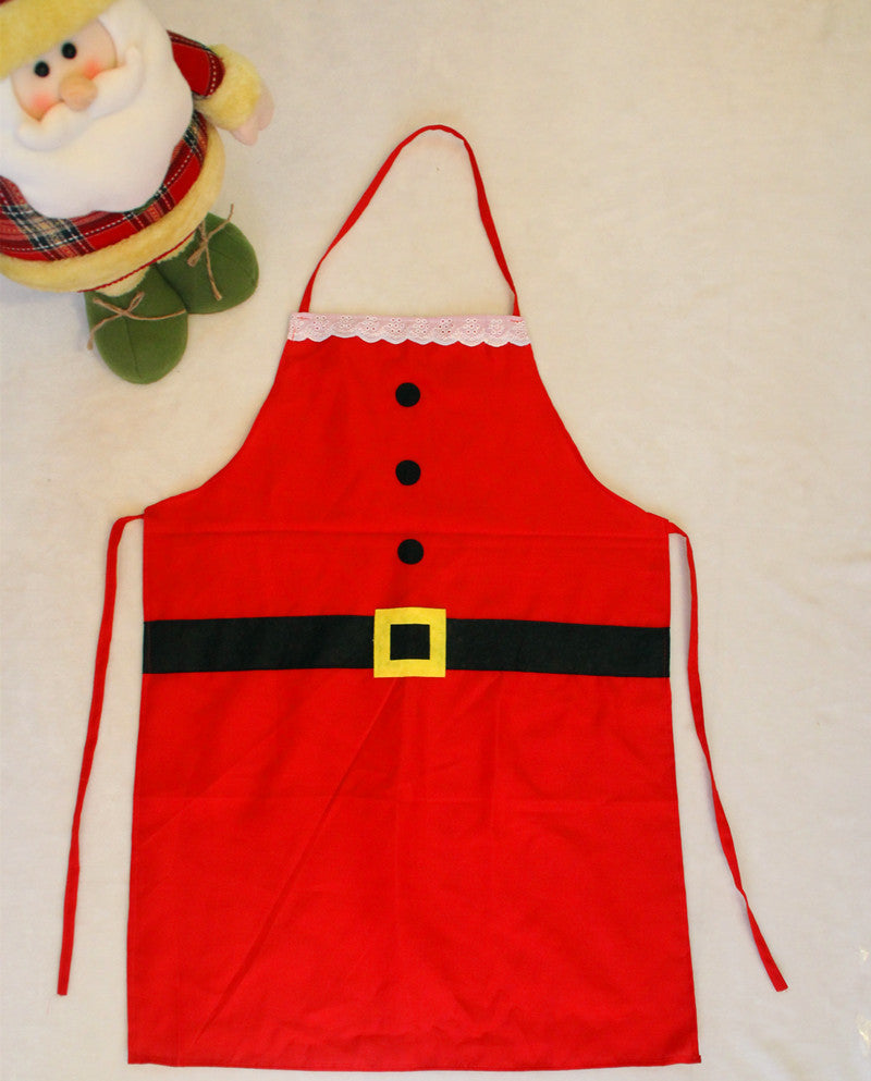 Qfdian Christmas Kitchen Aprons for Woman Children Xmas Decoration Aprons for Women Men Dinner Party Cooking Apron Baking Accessories