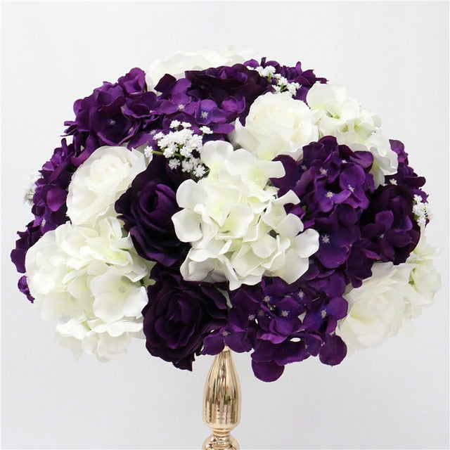 Qfdian Rose Artificial Flower Arrangement Table Centerpieces Flower Ball Wedding Arch Backdrop Decor Flower Row Party Layout