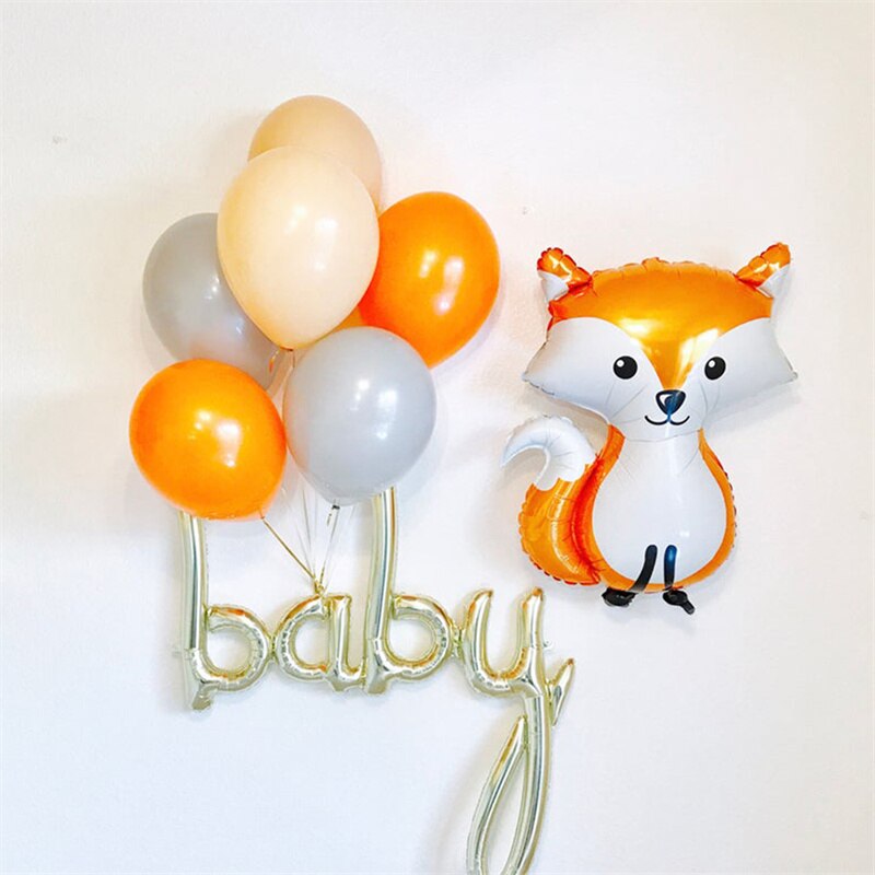 Qfdian Party decoration 1 set Jungle Safari Birthday Party Decorations Balloons Cartoon Animal Fox Foil Ballons Kids Anniversaire Supplies Baby Shower