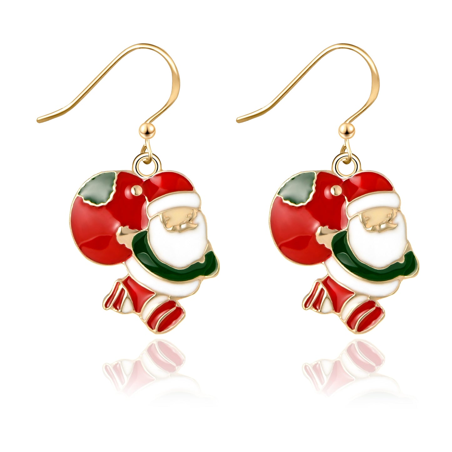 qfdian Christmas Santa Ear Studs Christms Women Jewelry Piercing Stud Earring Women Merry Christmas Decor Girl Friend Xmas Gift Natol