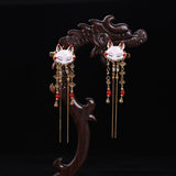 Qfdian gifts for women hot sale new HANFU Chinese Traditional Classical Style Tassel Hair fork  Dragonfly Butterfly Headwear Elegant Wedding Hair Accessories