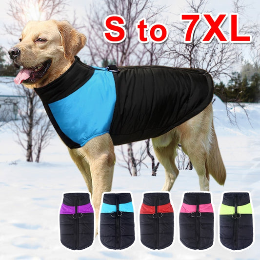 Qfdian Pet Outfits Big Dog Clothes Winter Warm Pet Vest Jacket Waterproof Dog Coat Clothes For Large Dog Bulldog Golden Retriever Labrador Clothing