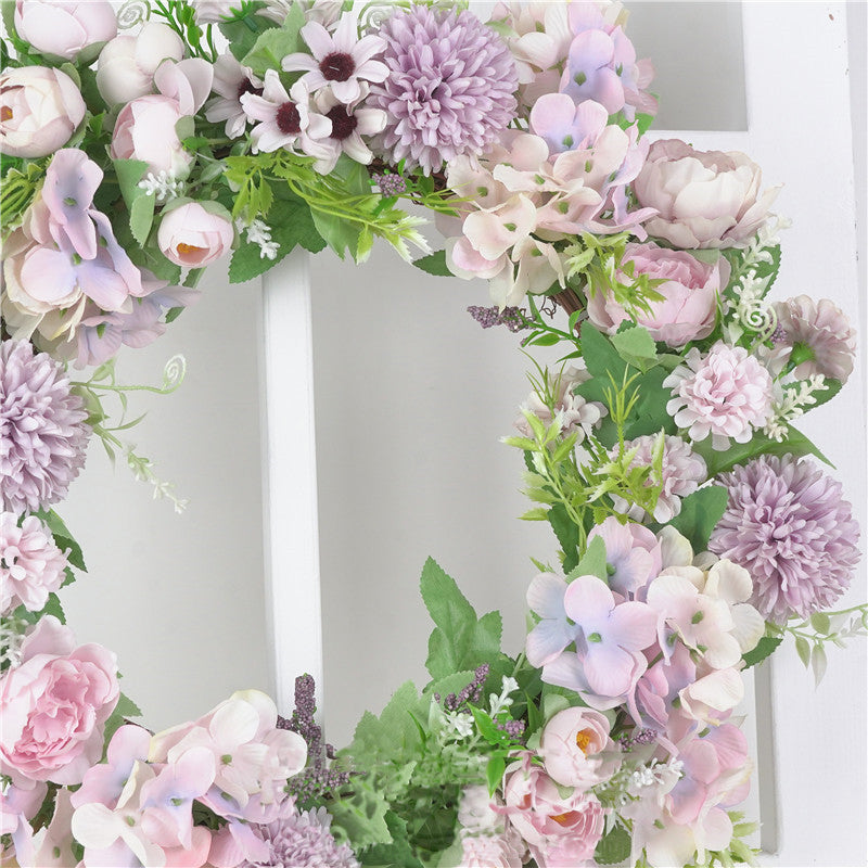 Qfdian wedding decorations hot sale new 30cm/40cm multiple styles Silk Peony Artificial Flowers Wreaths Door Perfect simulation Garland For Wedding Home Partydecoration