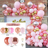 Qfdian 104pcs Bule Silver Macaron Metal Balloon Garland Arch Wedding Birthday Balloons Decoration Party Balloons For Kids Baby Shower