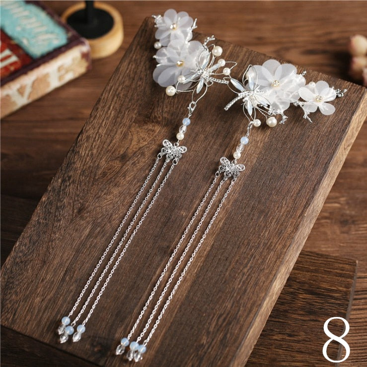 Qfdian gifts for women hot sale new HANFU 1set Vintage Chinese Traditional hanfu Butterfly Hairpin Classic Retro Hair Stick Fashion Women Elegant Hair Pin Accessories