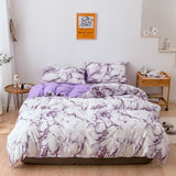 Nordic White Marble Pattern Printed Duvet Cover Set 200 x 200 With Pillowcase 2/3pcs Bedclothes Double Queen King Size Bed Linen
