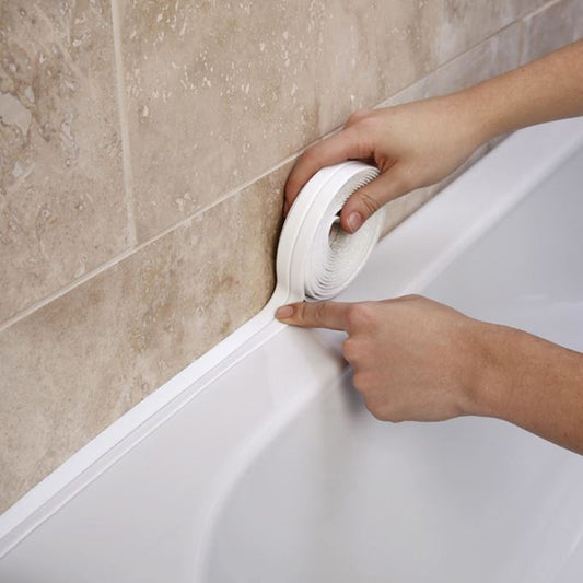 Qfdian 3.2M Waterproof Self Adhesive Tape Anti Moisture Bathroom Kitchen Sticker Sealing Strip Tape PVC Ceramic Stickers Sealant Tape
