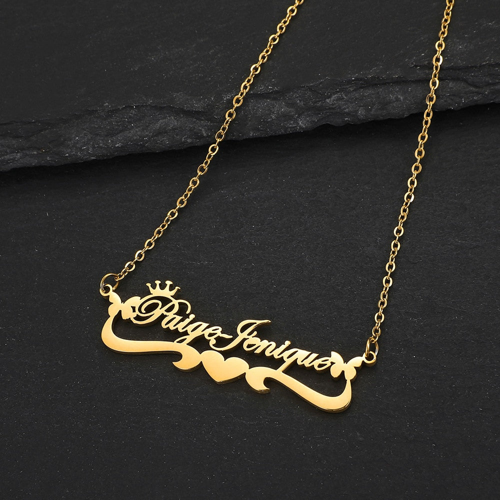 Personalized Stainless Steel Arabic Name Custom Necklaces For Women Men Gold Color Chain Lover Necklace Jewelry