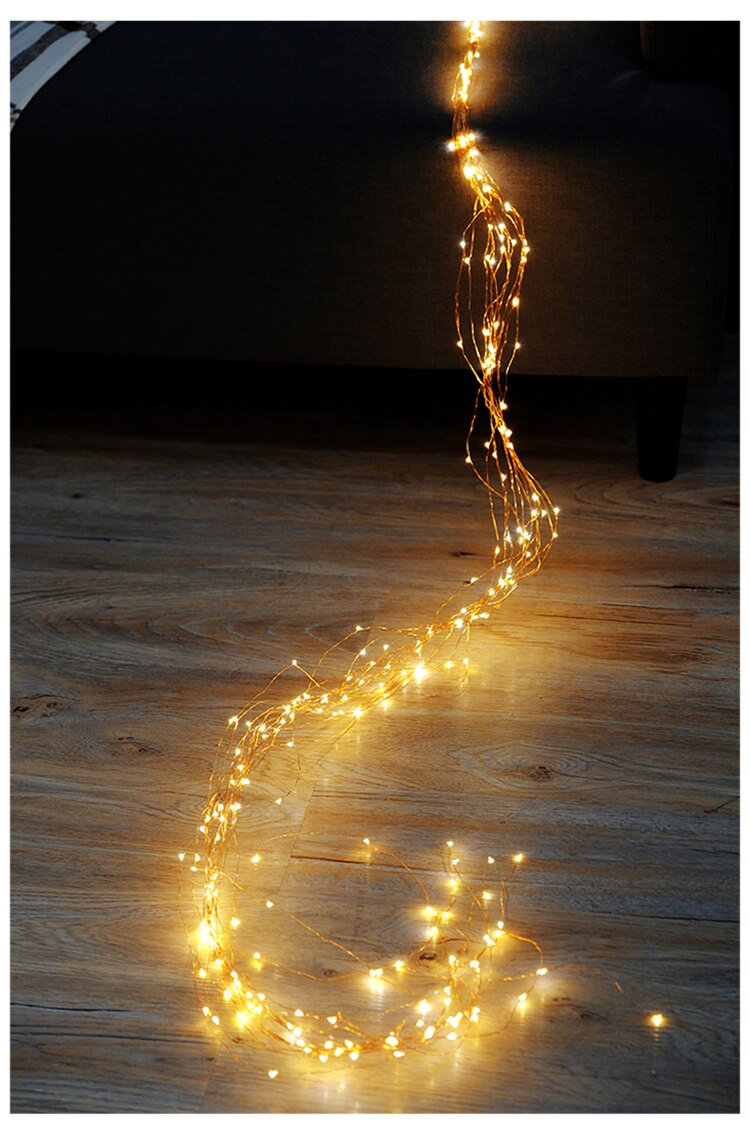 Qfdian Party decoration hot sale new 280/300 LED Vines Lights Copper Wire Curtain Lamp EU / US Plug Fairy Wedding Party Bedroom Garden Decoration Light String