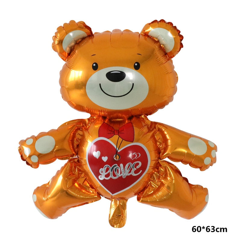 Qfdian Party decoration 91*65cm Love Bear Aluminum Foil Balloon Kids Birthday Party Wedding Decoration Baby Shower Helium Balloon Air Globos Supplies