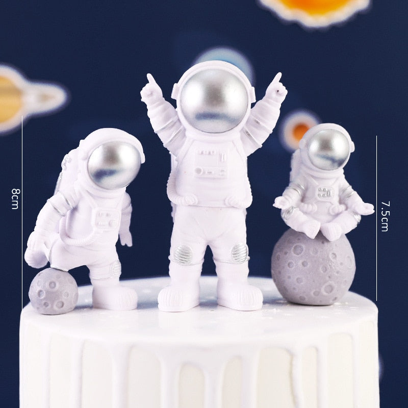 Qfdian wedding decorations for reception 3/9 pcs/set  Cupcake Toppers Outer Space Astronaut Solar System Cake Insert Homemade Planet Birthday Cupcake Decorations