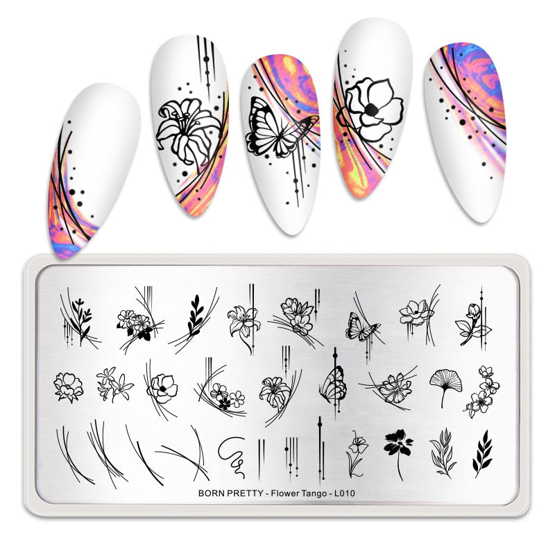 Qfdian Valentine Day Nail Stamping Plates Heart Love Animal Artist Stamping Template Nail Design Stencil Tools Manicure