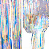 Party Backdrop laser Curtains Glitter Gold Tinsel Fringe Foil Curtain Birthday Wedding Decoration Adult Anniversar
