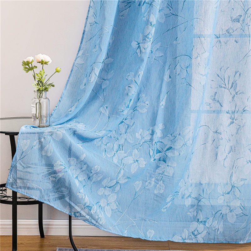 Qfdian valentines day gifts for her Lily Sheer Curtains for Living Room Bedroom Kitchen Window Treatment Flowers Voile Elegant Tulle Drapes Home Decoration