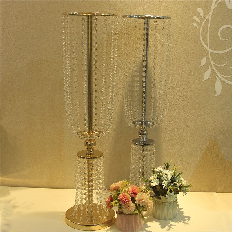 Qfdian wedding decorations hot sale new 2pcs 80cm tall acrylic crystal wedding road lead wedding centerpiece event wedding decoration/ event party decoration for table