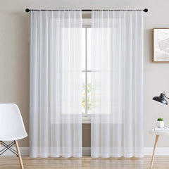 Solid White Tulle Sheer Curtains for Living Room Decoration Curtains for the Room Bedroom Kitchen Voile Organza Curtains