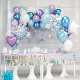 Qfdian valentines day decoration Princess Snowflake Balloon Garland Arch Kit Christmas frozen Birthday Party Ice Ballon Baby Shower Wedding Christmas Decor Globo