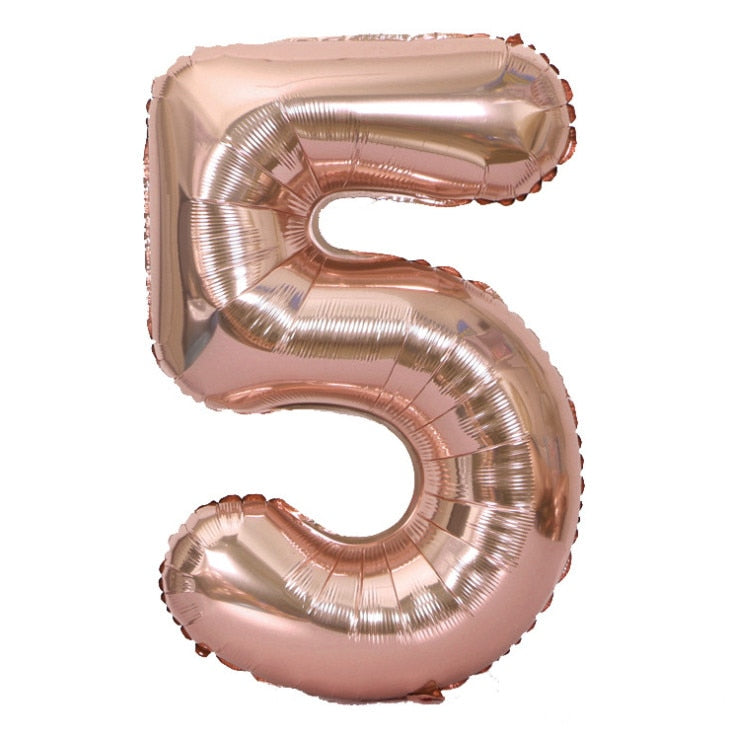 Qfdian Party gifts Party decoration hot sale new  hot sale new Rose Gold Themed Birthday Party Decorations Champagne Bottle Birthday Number Heart Foil Balloons Adult Party Air Helium Globos