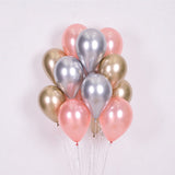 Qfdian Party gifts Party decoration hot sale new  hot sale new 12pcs/lot Pink Latex Balloon Chrome Red Hot Pink Silver Metal Balloon Baby Shower Birthday Party Wedding Decorations Air Globos