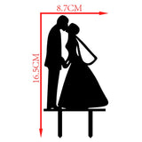 Qfdian Cozy apartment aesthetic valentines day decoration Bride And Groom Black Acrylic Cake Topper Wedding Decoration Mariage Party Supplies Adult Favors  Acrylic Cake Topper Wedding