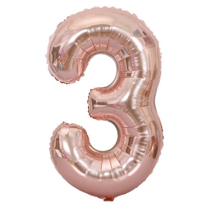 Qfdian Party gifts Party decoration hot sale new  hot sale new Rose Gold Themed Birthday Party Decorations Champagne Bottle Birthday Number Heart Foil Balloons Adult Party Air Helium Globos